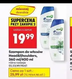 Biedronka Szampon do włosów classic clean Head&Shoulders oferta