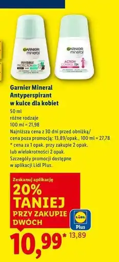 Lidl Dezodorant thermic 72h Garnier Mineral Action Control oferta