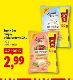 Lidl Chipsy wielozbożowe pomidor z bazylią Snack Day oferta