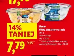 Lidl Filety śledziowe w sosie grzybowym z kurkami Lisner oferta