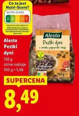 Lidl Pestki dyni o smaku papryczki chili Alesto oferta