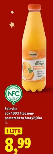 Lidl Sok pomarańcza brazylijska 100% Solevita oferta