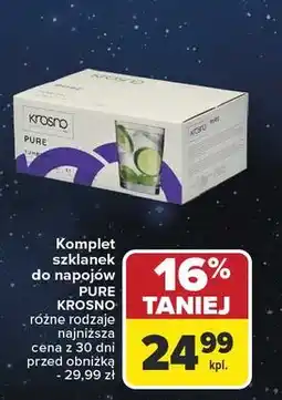 Carrefour Szklanka do napojów pure 250 ml Krosno S.a oferta