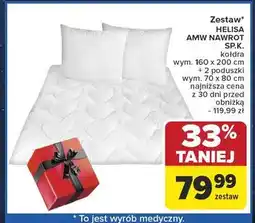 Carrefour Komplet helisa kołdra 160 x 200 cm + 2x poduszka 70 80 Amw oferta