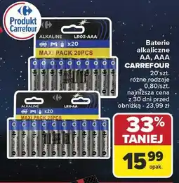 Carrefour Baterie alkaiczne aaa Carrefour oferta