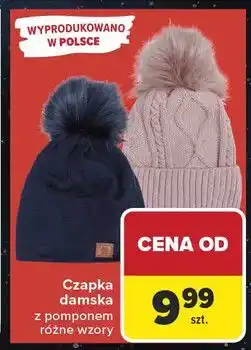 Carrefour Czapka damska z pomponem oferta