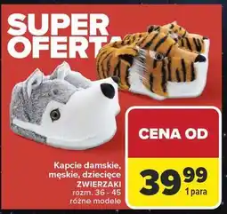 Carrefour Kapcie dziecięce zwierzaki oferta
