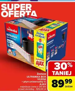 Carrefour Mop ultramax + wiadro z wyciskaczem 10 l płyn ajax 1 Vileda oferta