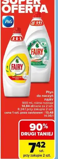 Carrefour Płyn do mycia naczyń teatree & mint Fairy Sensitive oferta