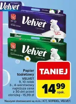 Carrefour Papier toaletowy comfort Velvet oferta