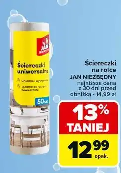 Carrefour Ściereczki na rolce białe Jan Niezbędny oferta