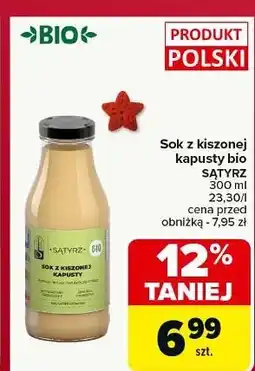 Carrefour Sok z kiszonej kapusty i marchewki Sątyrz oferta