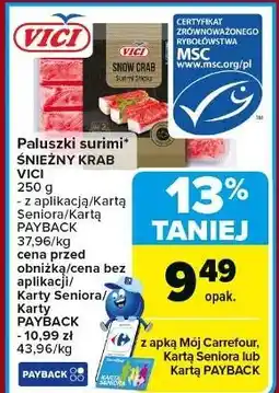 Carrefour Paluszki surimi snow crab Vici oferta