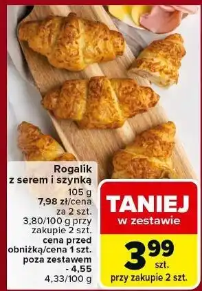 Carrefour Rogalik z serem i szynką oferta