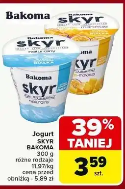 Carrefour Jogurt mango marakuja Bakoma Skyr oferta
