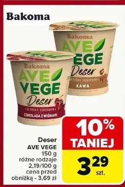 Carrefour Deser na kremie kokosowym kawa Bakoma Ave Vege oferta