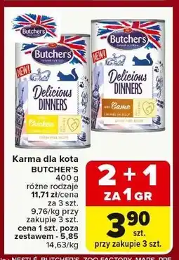 Carrefour Karma dla kota z dziczyzną Butcher's Delicious Dinners oferta