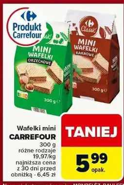 Carrefour Mini wafelki kakaowe Carrefour Classic oferta
