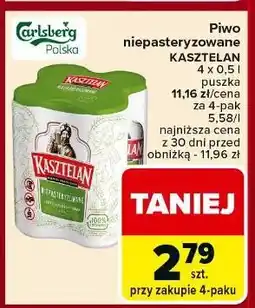 Carrefour Piwo Kasztelan Niepasteryzowane oferta