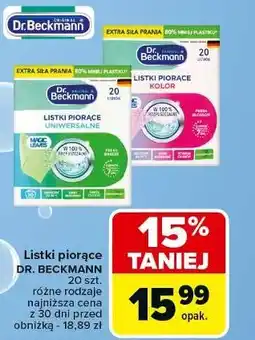Carrefour Listki piorące Dr. Beckmann oferta