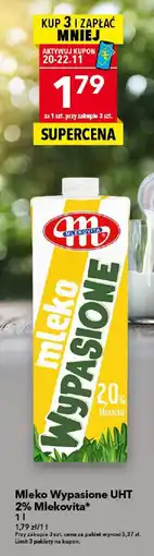 Lewiatan Mleko Wypasione UHT 2% Mlekovita 1 l oferta