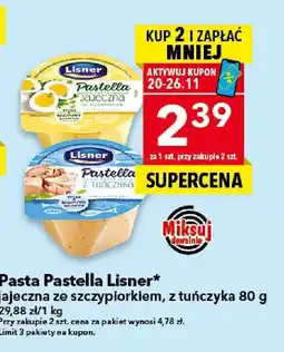 Lewiatan Pasta Pastella Lisner jajeczna z tuńczyka 80 g oferta