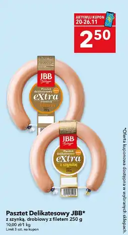 Lewiatan Pasztet Delikatesowy JBB z szynką, drobiowy z filetem 250 g oferta