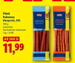 Lidl Kabanosy klasyczne XXL drobiowo-wieprzowe 500 g Pikok oferta