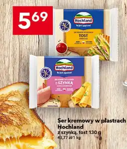 Lewiatan Ser kremowy w plastrach Hochland z szynką, tost 130 g oferta