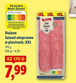 Lidl Salami wieprzowe w plastrach XXL Dulano oferta