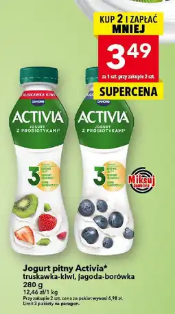 Lewiatan Jogurt pitny Activia truskawka-kiwi, jagoda-borówka 280 g oferta