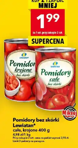 Lewiatan Pomidory bez skórki Lewiatan krojone 400 g oferta