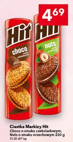 Lewiatan Ciastka Markizy Hit Choco o smaku czekoladowym, Nuts o smaku orzechowym 220 g oferta