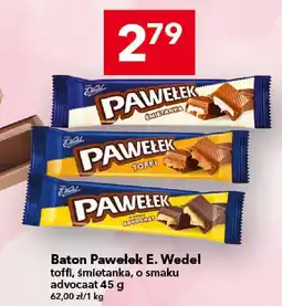 Lewiatan Baton Pawełek E. Wedel toffi, śmietanka, o smaku advocaat 45 g oferta