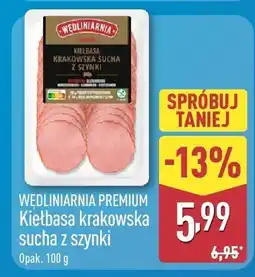 ALDI Kiełbasa krakowska sucha z szynki Wędliniarnia Premium oferta