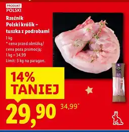 Lidl Polski królik - tuszka z podrobami 1 kg Rzeźnik oferta