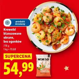 Lidl Krewetki blanszowane obrane, bez ogonków Norso oferta