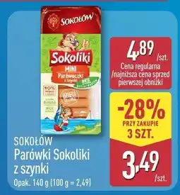 ALDI Parówki z szynki Sokołów oferta