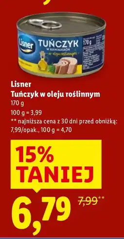 Lidl Tuńczyk w oleju roślinnym Lisner oferta