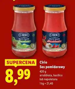 Lidl Sos pomidorowy arrabbiata Cirio oferta