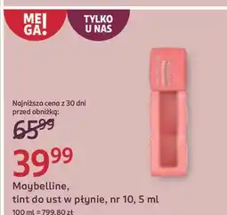 Rossmann Błyszczyk do ust Maybelline Superstay 10H Tint Gloss oferta