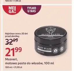 Rossmann Pasta matująca do włosów Masveri oferta