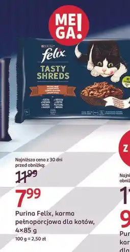 Rossmann Karma dla kota rybne smaki w sosie Purina Felix Tasty Shreds oferta