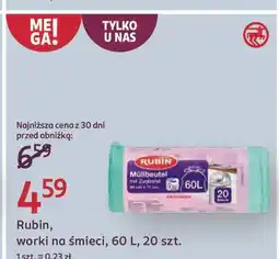 Rossmann Worki na śmieci wiązane 60 l Rubin Licht oferta