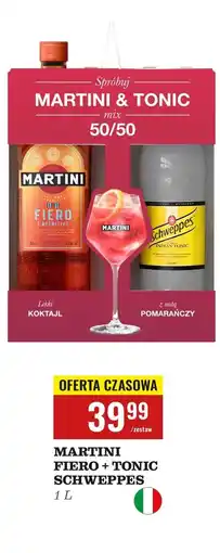 Biedronka Vermuth 1 l + napój schweppes indian tonic 850 ml Martini Fiero oferta