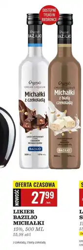 Biedronka Likier 15% Bazilio Michałki Z Białą Czekoladą oferta