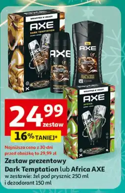 Auchan Zestaw w pudełku africa żel pod prysznic 250 ml + dezodorant perfumowany sprayu 150 Axe oferta