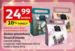 Auchan Zestaw w pudełku hammam: mydło kostce 150 g + woda toaletowa 100 ml Tesori D'oriente oferta