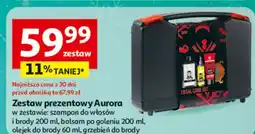Auchan Zestaw w walizce: szampon do włosów i brody 200 ml + balsam po goleniu olejek 60 grzenień Aurora oferta