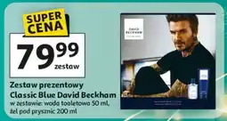 Auchan Zestaw w pudełku classic blue: żel pod prysznic 200 ml + woda toaletowa 50 David Beckham oferta